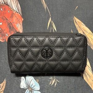 Double Sides Zipper Black Wallet